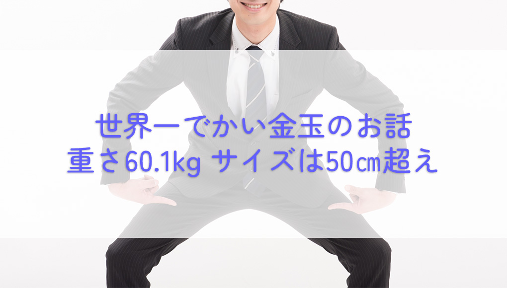 世界一でかい金玉の話をしよう。重さ60.1kg サイズは50cm超えの巨大サイズ