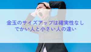 【真剣なくだらない話】金玉を確実に大きくする方法は存在しない。でかい人と小さい人の違い