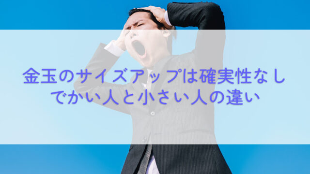 【真剣なくだらない話】金玉を確実に大きくする方法は存在しない。でかい人と小さい人の違い